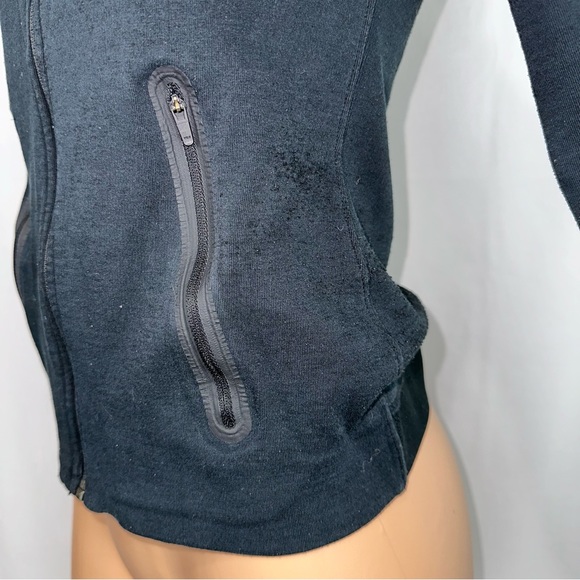 Nike Womens XS Black Full Zip Fitted Style Hoodie Activewear Jacket Cotton Blend - Picture 13 of 13
